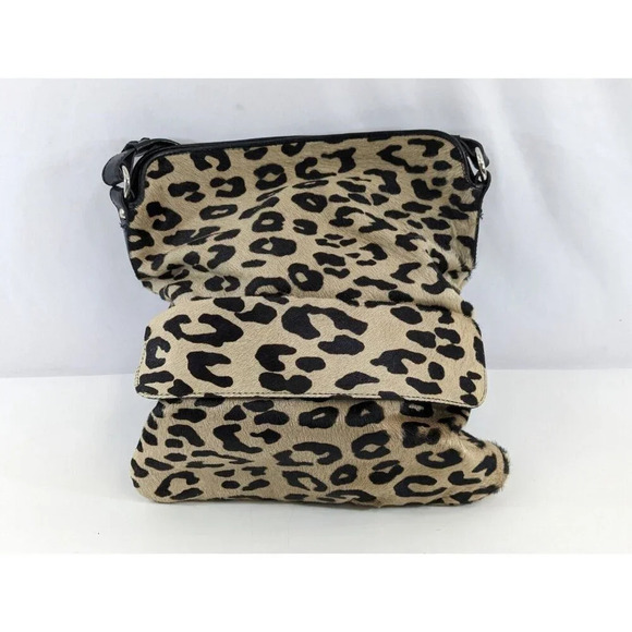 Maurizio Taiuti Leopard Print Handbag Purse Leather Italy Cheetah Animal Mobwife - Picture 2 of 12